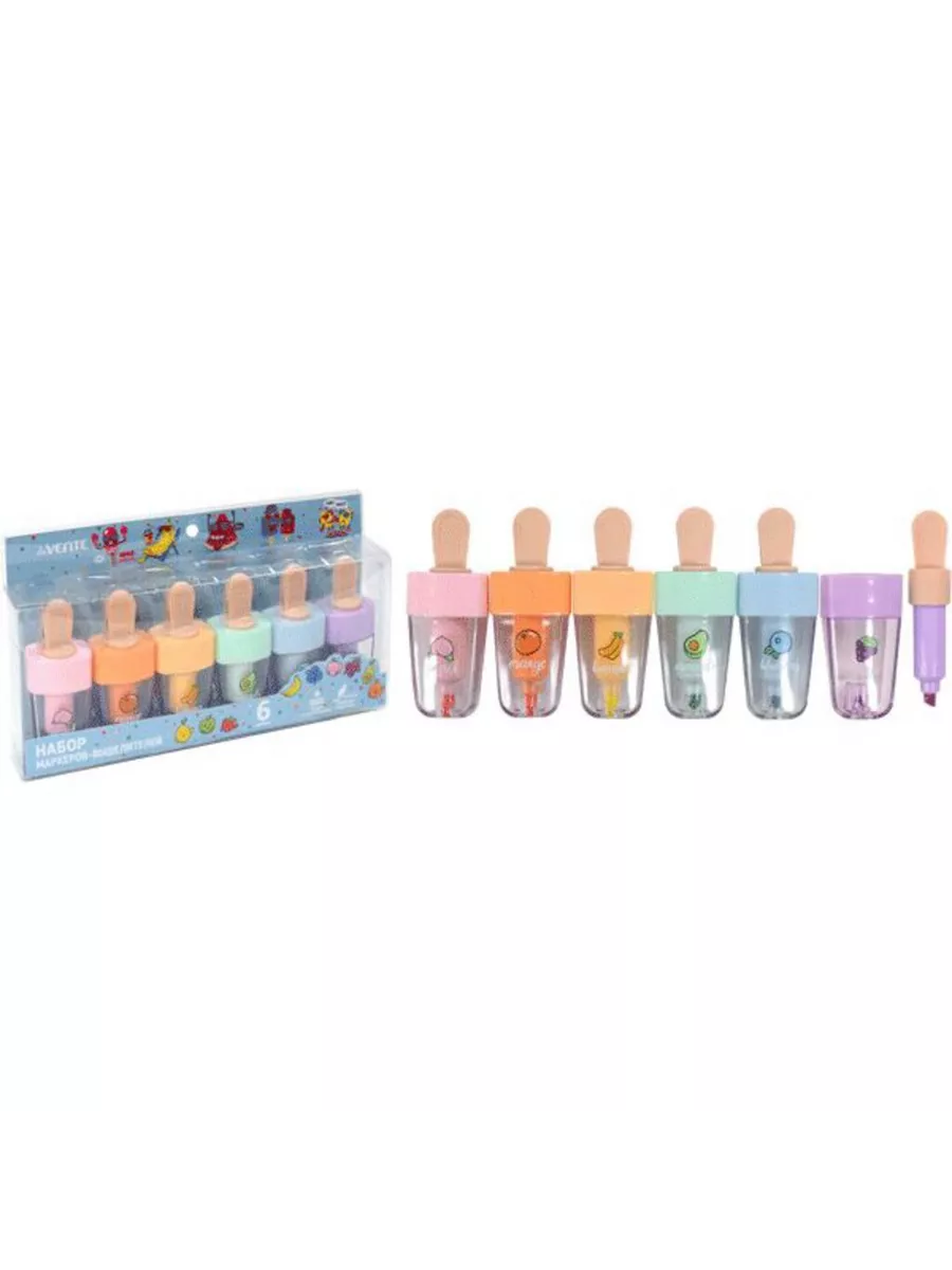 Маркер текстовыделитель 6 цветов, МОРОЖНОЕ, SY-661-A27